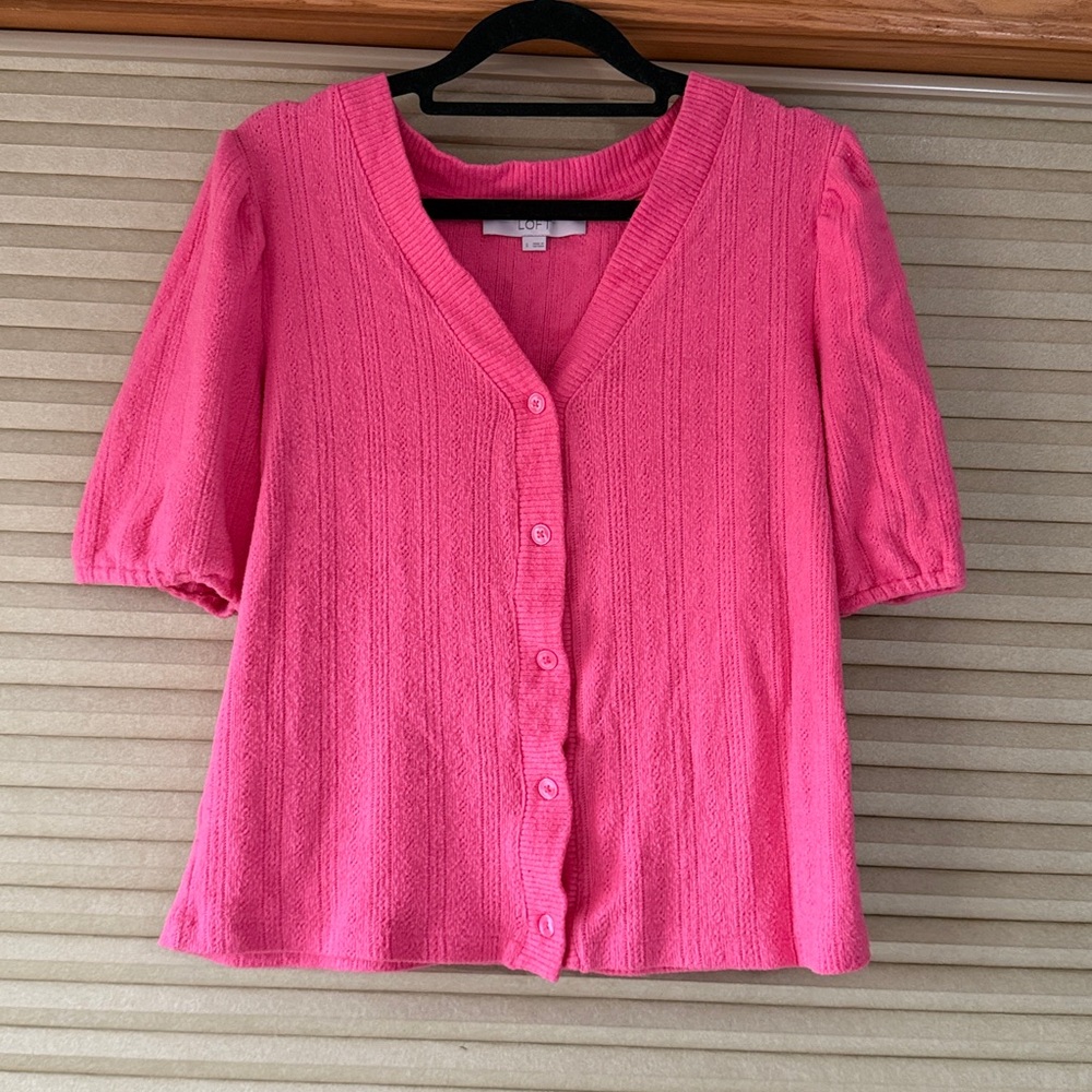 LOFT Pink Button-Down Top